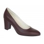 Pantofi eleganti dama din piele naturala box, toc 7 cm - Model Selena NA87BORDOP